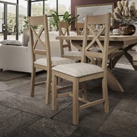 See more information about the Pair of Bondi Cross Back Dining Chairs Oak Natural