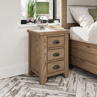 See more information about the Bondi Large Bedside Table Oak Natural 3 Drawers