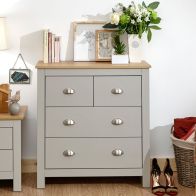 Lancaster Grey & Oak Chest Of 4 Drawers