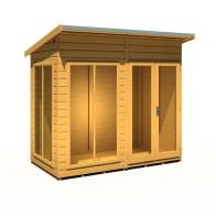 See more information about the Shire Lela 4' 2" x 7' 9" Pent Summerhouse - Premium Dip Treated Shiplap