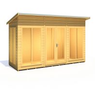 See more information about the Shire Lela 4' 2" x 11' 8" Pent Summerhouse - Premium Dip Treated Shiplap