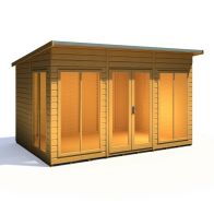 See more information about the Shire Lela 8' 1" x 11' 8" Pent Summerhouse - Premium Dip Treated Shiplap