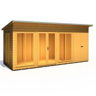 See more information about the Shire Lela 6' 1" x 15' 7" Pent Summerhouse with Side Shed - Premium Dip Treated Shiplap