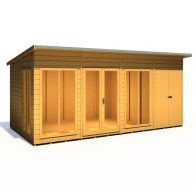 See more information about the Shire Lela 8' 1" x 15' 7" Pent Summerhouse with Side Shed - Premium Dip Treated Shiplap
