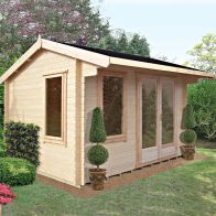 See more information about the Shire Marlborough 12' x 8' Reverse Apex Log Cabin - Classic 28mm Cladding Tongue & Groove