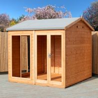See more information about the Shire Mayfield 7' 10" x 7' 9" Reverse Apex Summerhouse - Premium Dip Treated Shiplap