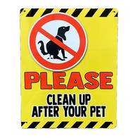 See more information about the Clean Up After Your Pet Sign Metal Wall Mounted - 25cm
