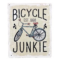 See more information about the Bicycle Junkie Sign Metal Wall Mounted - 25cm