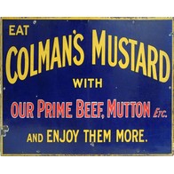 See more information about the Vintage Colman's Mustard Sign Metal Wall Mounted - 25cm