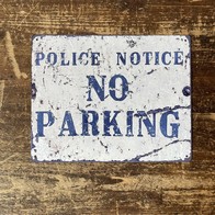 See more information about the Vintage Police Notice No Parking Sign Metal Wall Mounted - 27cm