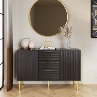 See more information about the Nervata Large Sideboard Black 2 Doors 2 Shelves 3 Drawers
