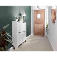 See more information about the Narrow Large Shoe Storage White 4 Doors 4 Shelves