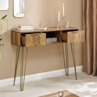 See more information about the Orleans Console Table Natural 1 Shelf 2 Drawers