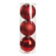 See more information about the 3 x Christmas Tree Baubles Decoration Red - 15cm