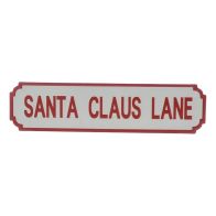 See more information about the Santa Claus Lane Metal Decorative Sign White 71cm