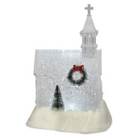 See more information about the LED Christmas Swirling Glitter Church - 23cm