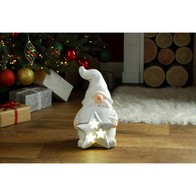 See more information about the LED Christmas White Porcelain Gonk Holding A Star - 37cm