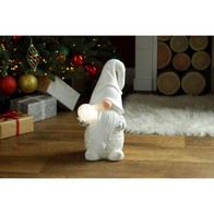 See more information about the LED Christmas White Porcelain Gonk Holding Snowball - 42cm