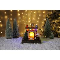 See more information about the LED Christmas Fireplace With Moving Tree - 20.5cm