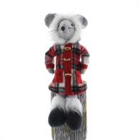 See more information about the Mouse Christmas Decoration with Tartan Pattern - 41cm