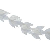 See more information about the Leaf Garland Christmas Decoration White with Glitter Pattern - 138cm