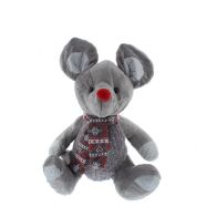 See more information about the Mouse Christmas Decoration Grey & Red - 32cm