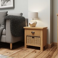 See more information about the Rutland Side Table Oak Natural 2 Drawers