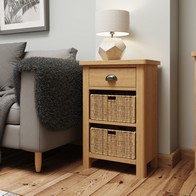 See more information about the Rutland Side Table Oak Natural 3 Drawers