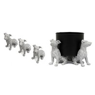 See more information about the 3x Dog Pot Riser Polyresin Grey - 13cm