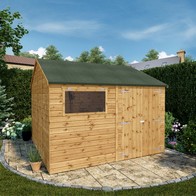 See more information about the Mercia Premier 9' 9" x 10' Reverse Apex Workshop - Premium Pressure Treated Shiplap