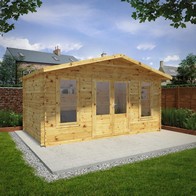 See more information about the Mercia 16' 10" x 11' 3" Apex Log Cabin - Premium 34mm Cladding Log Clad