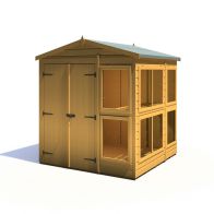 See more information about the Shire Sun Hut 5' 10" x 6' 1" Apex Potting Shed - Classic Coated Shiplap