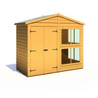 See more information about the Shire Sun Hut 3' 10" x 8' Apex Potting Shed - Classic Coated Shiplap