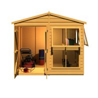 See more information about the Shire Sun Hut 5' 10" x 8' Apex Potting Shed - Classic Coated Shiplap