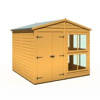 See more information about the Shire Sun Hut 7' 9" x 8' Apex Potting Shed - Classic Coated Shiplap