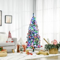 See more information about the 5FT Tall Prelit Pencil Slim Artificial Christmas Tree with Realistic Branches