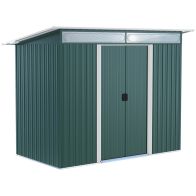 See more information about the Lightsky 8.5 x 4' Double Door Pent Garden Shed Steel Green by Steadfast