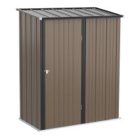 See more information about the Galvanised 5.3 x 3.1' Single Door Pent Garden Store Steel Brown by Steadfast