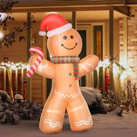 See more information about the Homcom 2.4m Christmas Inflatable Gingerbread Man Lighted Home Indoor Outdoor Decoration