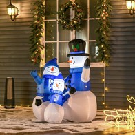 See more information about the Homcom Christmas Inflatable Snowman Family Outdoor Home Seasonal Decoration w/ LED Light