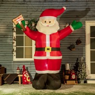 See more information about the 8ft Inflatable Christmas Santa Claus Holds Light Sign of Blessings