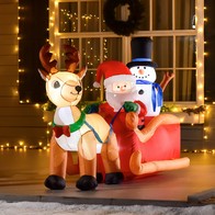 See more information about the 4ft Christmas Inflatable Santa Claus on Sleigh Deer