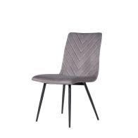Dining Chair Retro Dark Grey Velvet